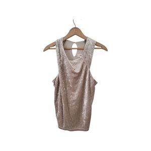 Porridge Anthropologie Champagne Crushed Velvet Sleeveless Top Size S